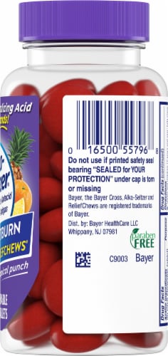 Alka-Seltzer® Heartburn+Gas Relief Chews Tropical Punch Chewable Tablets Perspective: right