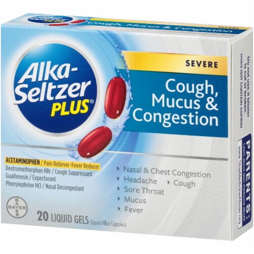 Alka-Seltzer Plus Severe Cough Mucus & Congestion Multi-Symptom Liquid Gels Perspective: right