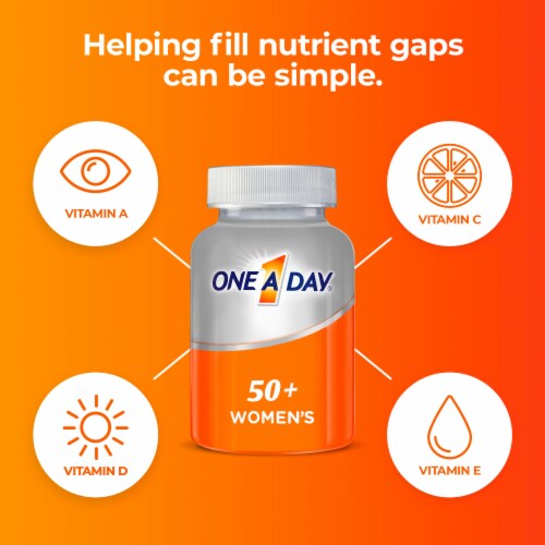 One A Day® Women's 50+ Healthy Advantage Multivitamin / Multimineral Supplemental Tablets Perspective: right