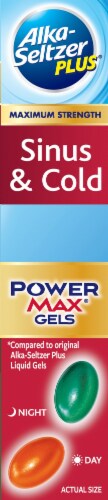 Alka-Seltzer Plus Day/Night Sinus Congestion & Pain Maximum Strength PowerMax Liquid Gels Perspective: right
