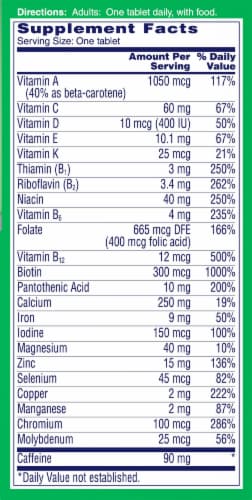 One A Day® Energy Multivitamin Tablets Perspective: right