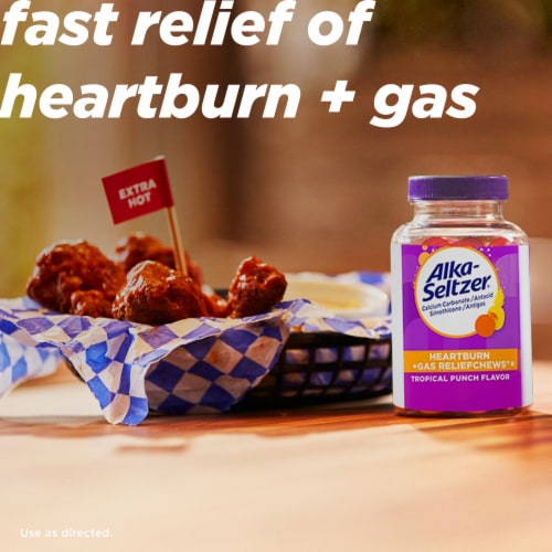 Alka-Seltzer Heartburn + Gas Relief Chews Tropical Punch - 28 ct Perspective: right
