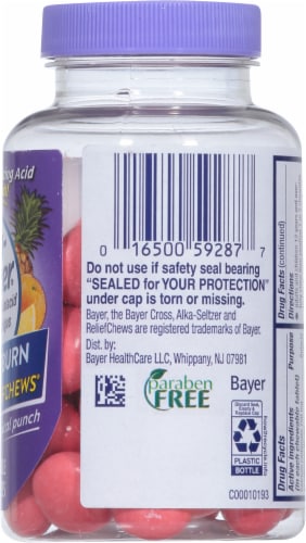 Alka-Seltzer® Heartburn and Gas Relief Tropical Punch Flavored Chewable Tablets Perspective: right