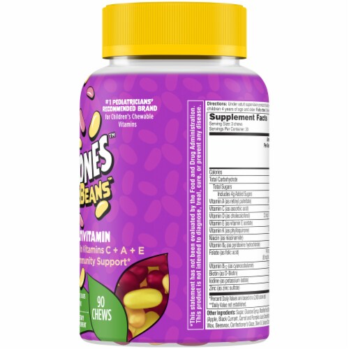 Flintstones™ SuperBeans™ Kids Multivitamin with Immunity Support with Vitamins A B C D Iodine & Zinc Perspective: right