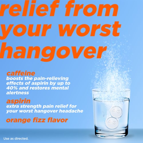Alka-Seltzer® Hangover Relief Orange Fizz Effervescent Tablets Perspective: right