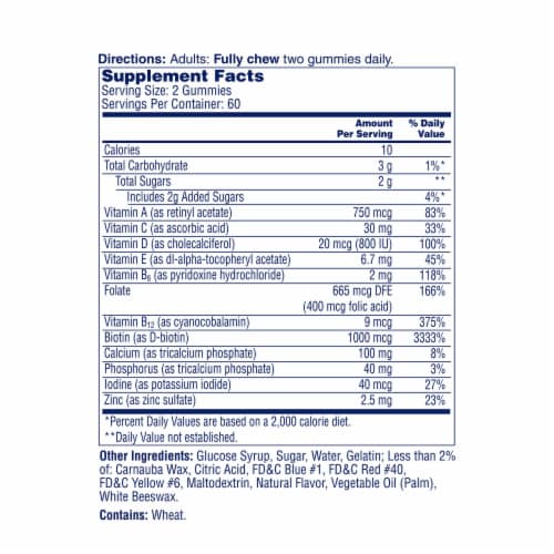 One A Day® Multi + Hair, Skin, and Nail Support Multivitamin Gummies Perspective: right