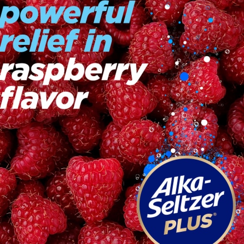 Alka-Seltzer Plus® Cough & Sore Throat Raspberry Flavored Fizzy Chews Perspective: right