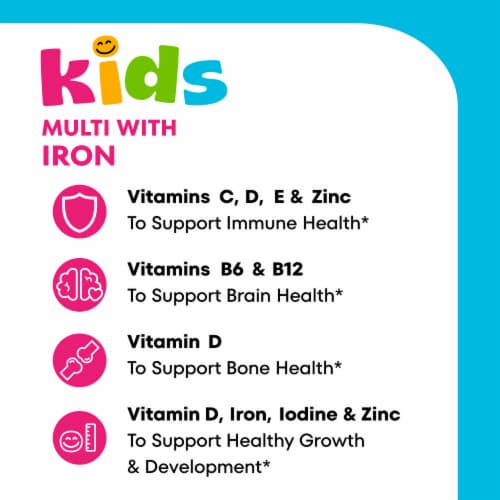 One A Day® Kids Multi with Iron Vitamin Gummies Perspective: right