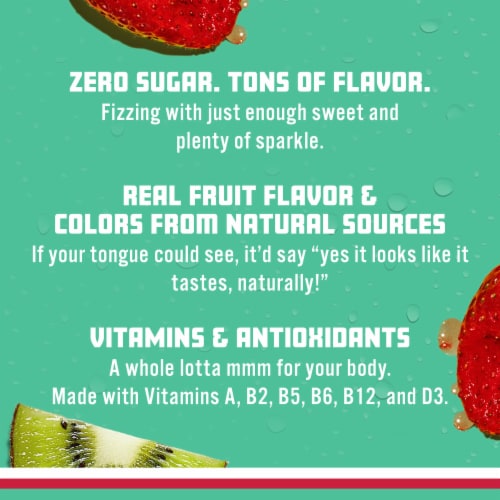 Sparkling Ice Zero Sugar Kiwi Strawberry Sparkling Water Perspective: right