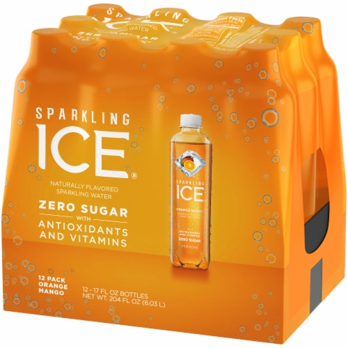 Sparkling Ice® Orange Mango Flavored Sparkling Bottled Water Perspective: right
