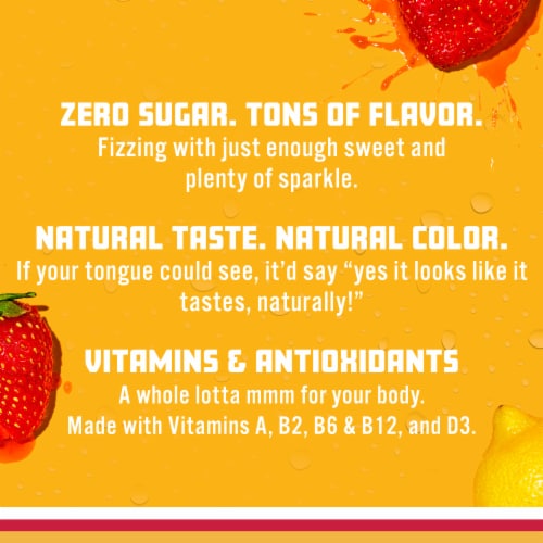 Sparkling Ice Zero Sugar Strawberry Lemonade Sparkling Water Perspective: right