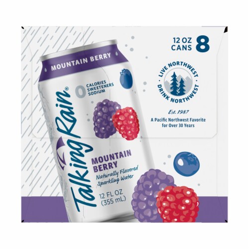 Talking Rain Mountain Berry Sparkling Water Perspective: right
