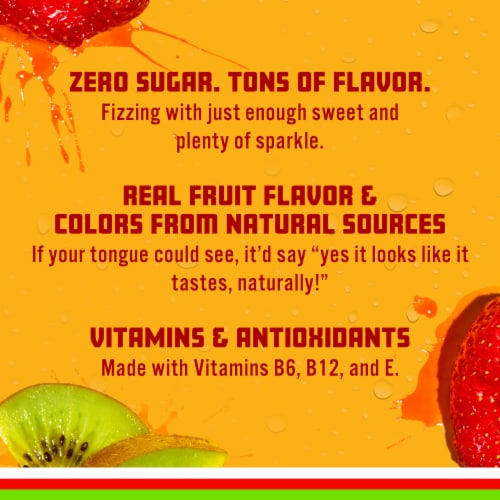 Sparkling Ice® Zero Sugar Kiwi Strawberry Sparkling Water Mini Cans Perspective: right
