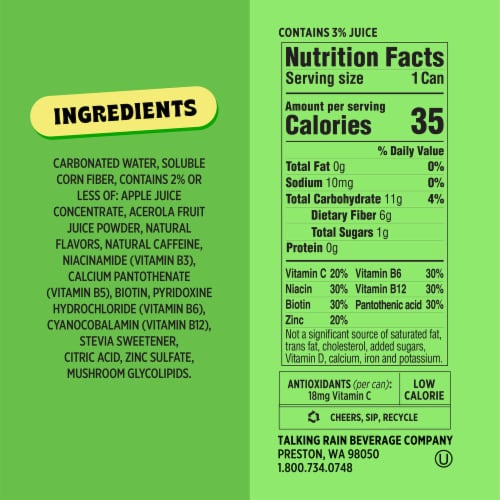 Popwell Lemon Lime Caffeinated Soda 12oz Can Perspective: right