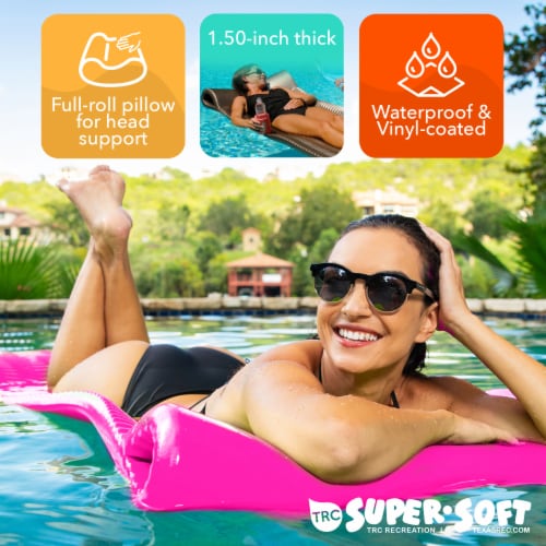 TRC Recreation Serenity 1.5 Thick Foam Swimming Pool Float Mat, Flamingo Pink Perspective: right
