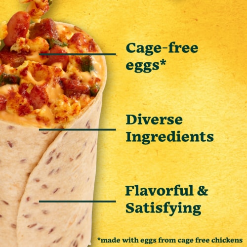 Sweet Earth Baja Breakfast Burrito Frozen Burrito with Plant Based Bacon Perspective: right