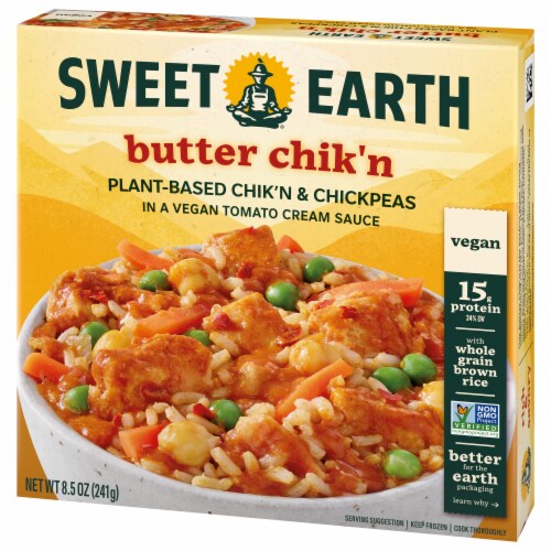 Sweet Earth Vegan Butter Chik'n Bowl Frozen Meal Perspective: right