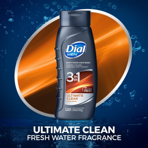 Dial® Men 3 In 1 Ultimate Clean™ Body + Hair + Face Wash Perspective: right