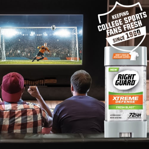Right Guard Xtreme Defense 5 Fresh Blast Gel Deodorant Perspective: right