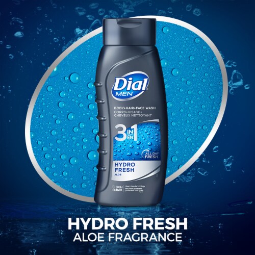 Dial® Men Hydro Fresh 3 in 1 Body Hair & Face Wash Perspective: right