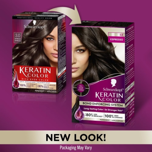 Schwarzkopf Keratin Color 3.0 Espresso Permanent Hair Color Kit Perspective: right