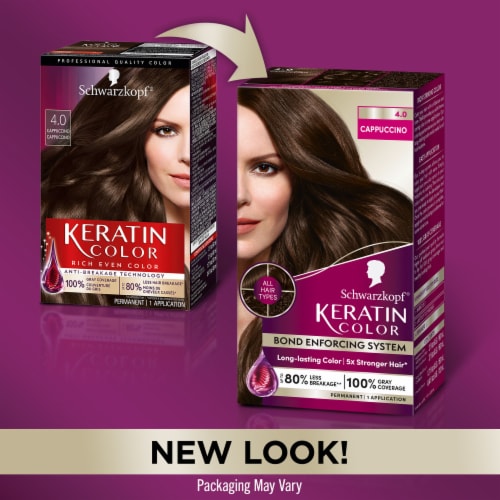 Schwarzkopf® Keratin Permanent Hair Color Kit - 4.0 Capuccino Perspective: right