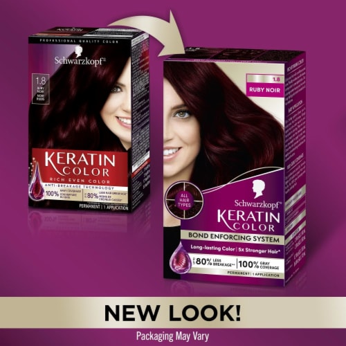 Schwarzkopf® Keratin Color 1.8 Ruby Noir Permanent Hair Color Perspective: right