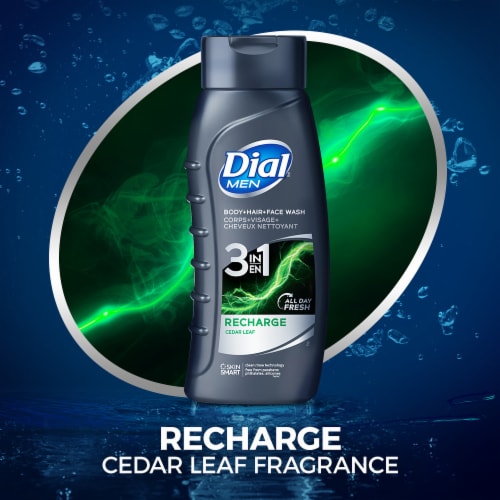 Dial® Men Recharge™ 3-in-1 Body + Hair + Face Wash Cedar Leaf Scent Perspective: right