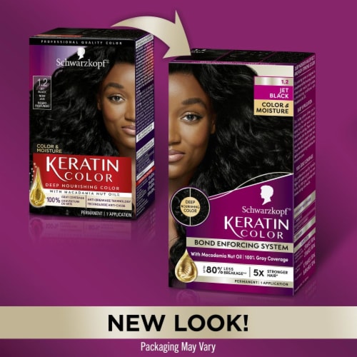 Schwarzkopf® Jet Black Keratin Color Permanent Hair Color Perspective: right