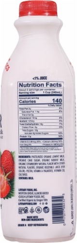 Lifeway® Strawberries N Cream Organic Probiotic Whole Milk Kefir Drink Perspective: right