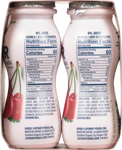 Lifeway Cherry Organic Probiotic Low Fat Kefir Drinks Perspective: right
