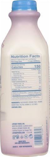 Lifeway Plain Organic Probiotic Whole Milk Kefir Drink Perspective: right