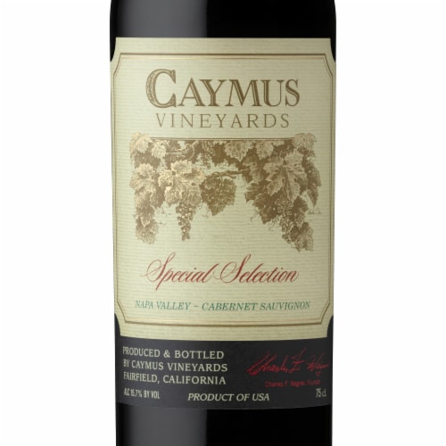Caymus Vineyards Special Selection Cabernet Sauvignon California Red Wine Perspective: right