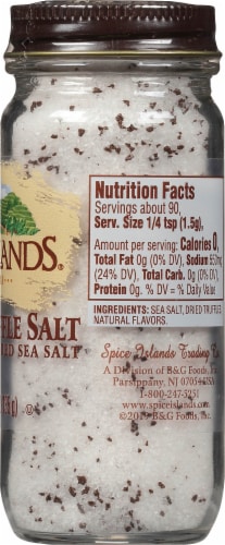 Spice Islands Black Truffle Salt Naturally Flavored Sea Salt Shaker Perspective: right