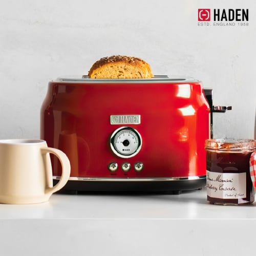 Haden Dorset Stainless Steel 2-Slice Toaster - Red Perspective: right