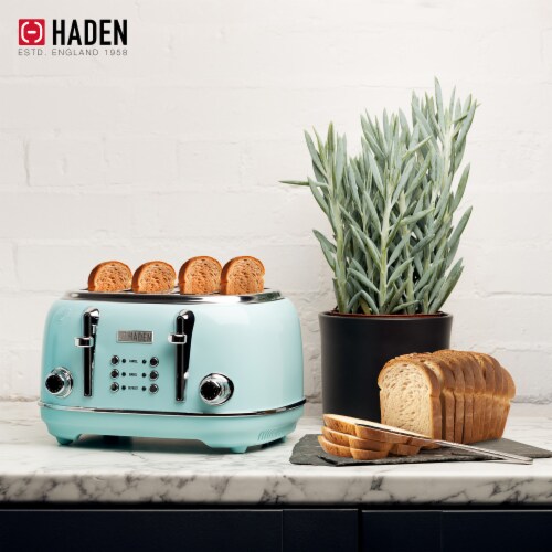 Haden Heritage 4-Slice Wide Slot Toaster -Turquoise Perspective: right