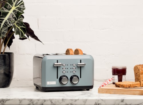 Haden Perth 4-Slice Wide Slot Toaster - Slate Grey Perspective: right