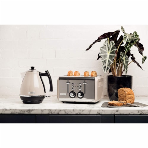 Haden Cotswold Stainless Steel Cordless Electric Kettle - Putty Perspective: right