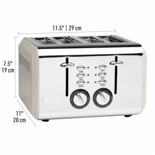Haden Cotswold 4-Slice Wide Slot Toaster - Putty Perspective: right