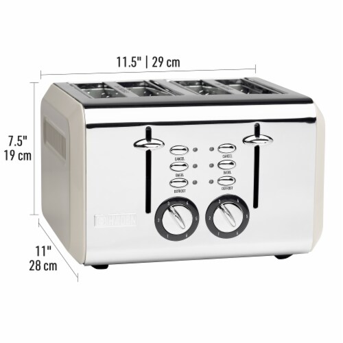 Haden Cotswold 4-Slice Wide Slot Toaster - Putty Perspective: right