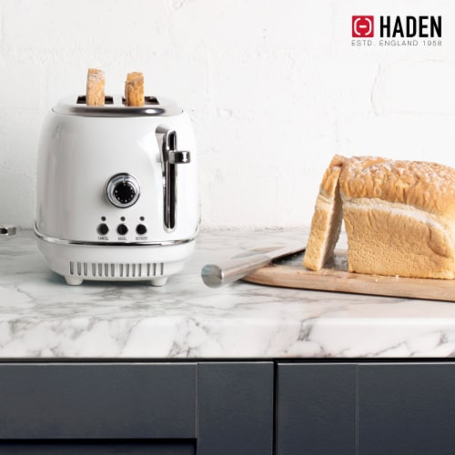 Haden Heritage Stainless Steel 2-Slice Toaster - Ivory White Perspective: right