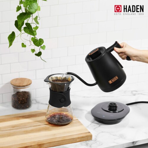 Haden Electric Tea Kettle Gooseneck Hot Water Boiler 0.6L Teapot Black Copper 1 Piece Jay C Food Stores