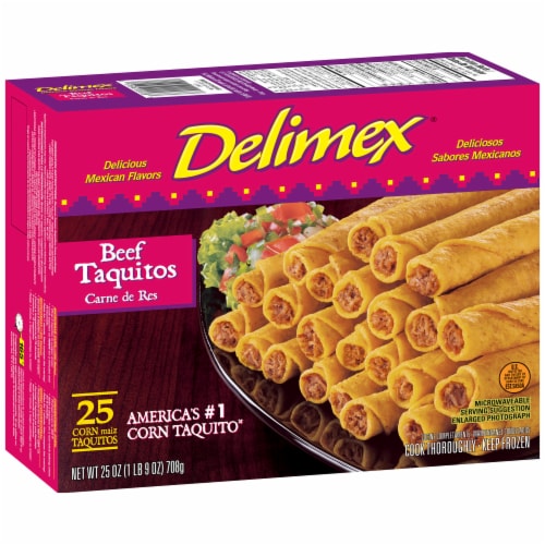 Delimex Beef Taquitos Frozen Appetizers 25 Count Perspective: right
