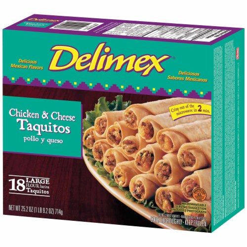 Delimex Chicken & Cheese Taquitos Frozen Appetizers 18 Count Perspective: right
