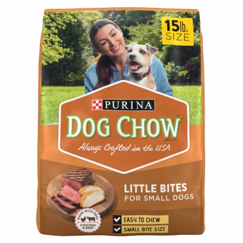 Purina Dog Chow Little Bites for Small Breed Dog Food Dry Recipe With Real Chicken and Beef Perspective: right