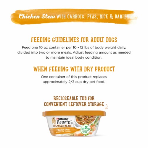 Purina Beneful Prepared Meals High Protein Wet Dog Food Chicken Stew with Gravy Perspective: right