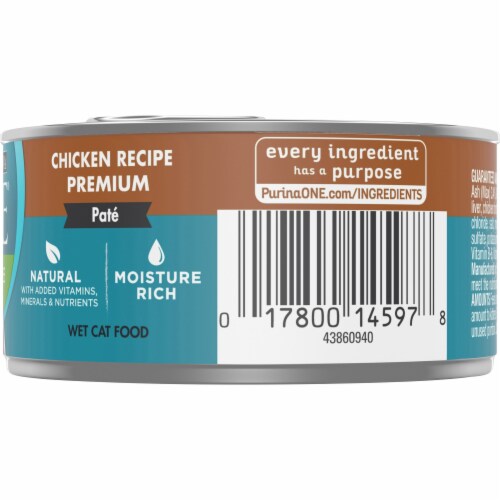 Purina ONE Natural Chicken Recipe Grain Free Pate Wet Cat Food Perspective: right