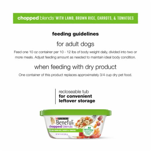Beneful Chopped Blends with Lamb Brown Rice Carrots Tomatoes & Spinach Wet Dog Food Perspective: right