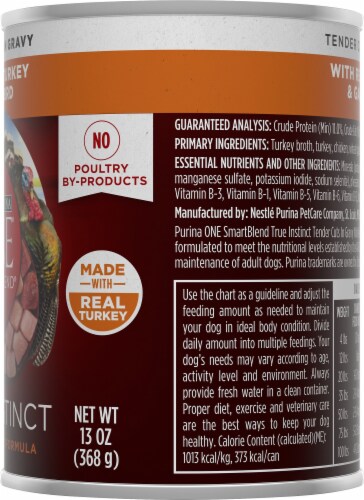 Purina ONE SmartBlend True Instinct Turkey & Game Bird Tender Cuts in Gravy Wet Dog Food Perspective: right