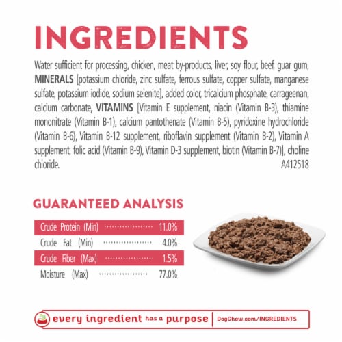 Purina® Dog Chow® High Protein with Real Beef Classic Ground Wet Dog Food Perspective: right